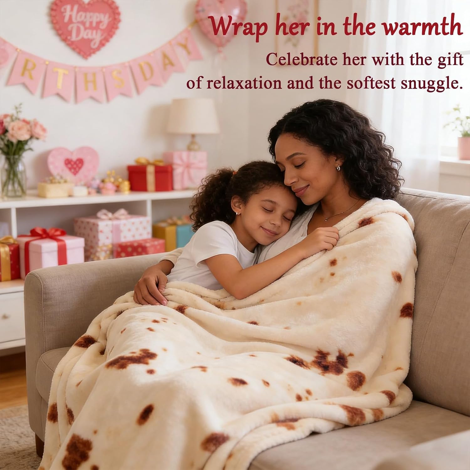SeaRoomy 60 inches Burrito Tortilla Blanket, Funny Food Throw Blanket
