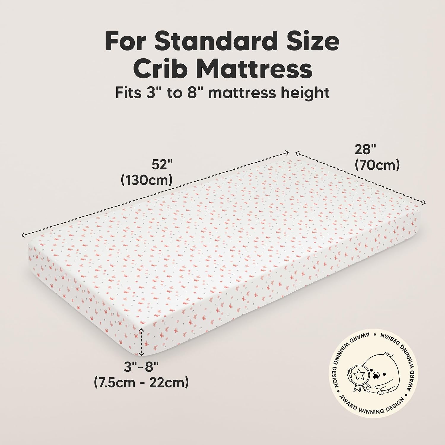 KeaBabies 2pk Organic Cotton Crib Sheets for Boys Girls 52x28, Butterflies