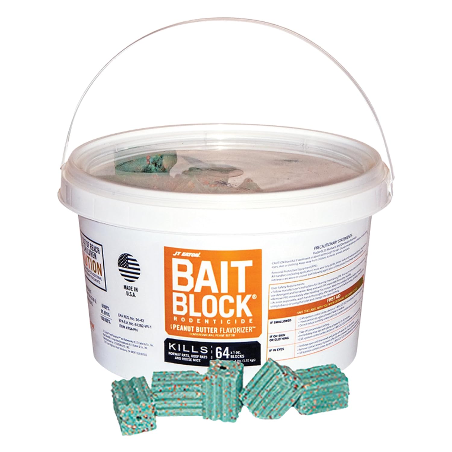 J.T. Eaton 704-PN Bait Block, Solid, 1 oz, Pail