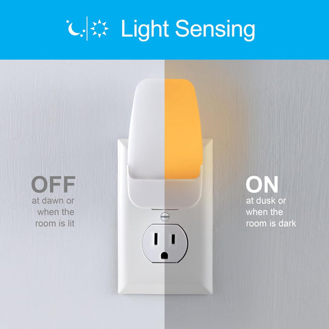 GE SleepLite Plug in Night Light with Dusk to Dawn Sensor, 2 Pack