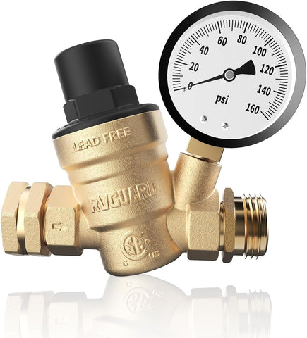 RVGUARD RV Water Pressure Regulator Valve, CSA Approved, Lead-Free Brass