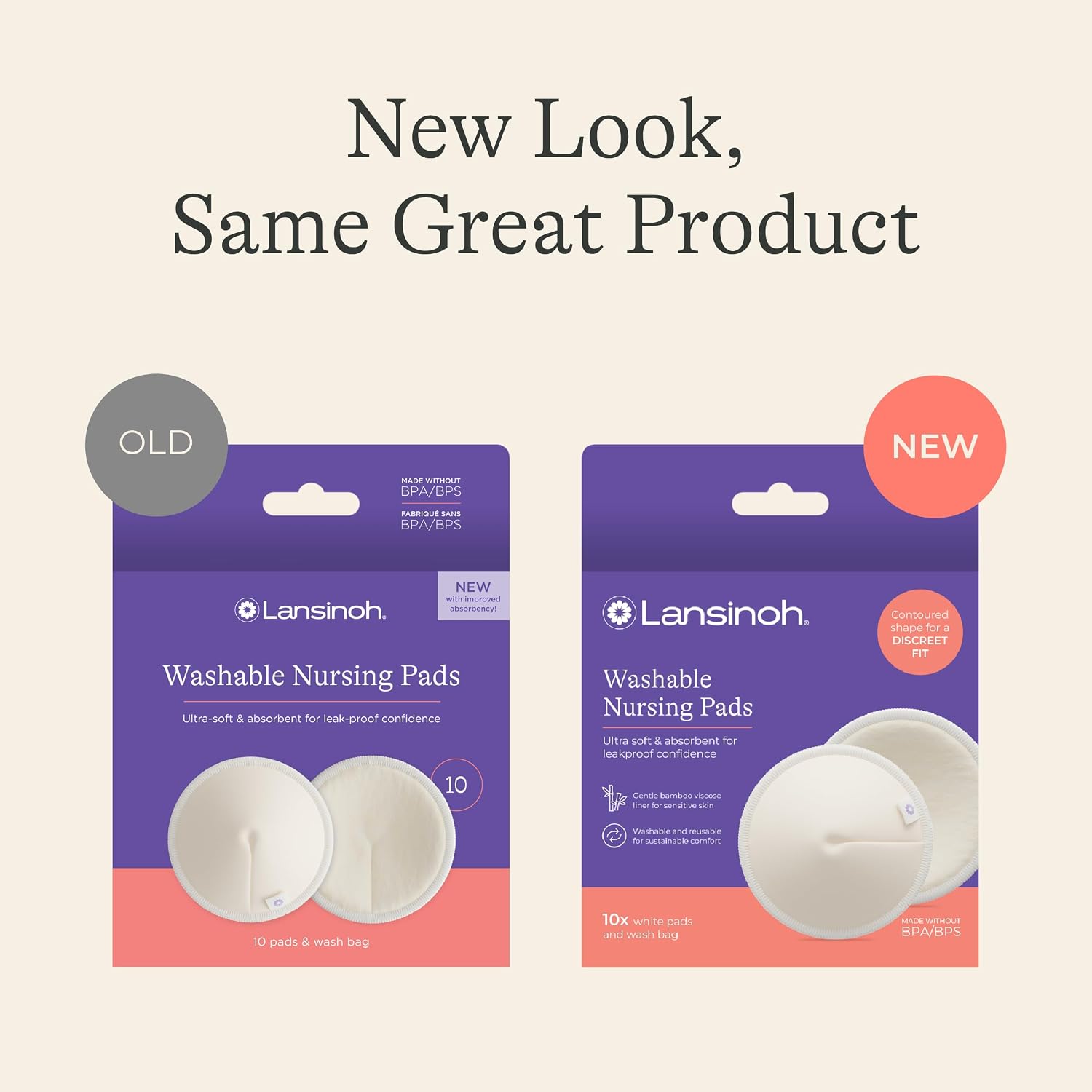 Lansinoh Washable Nursing Pads, 10 Count