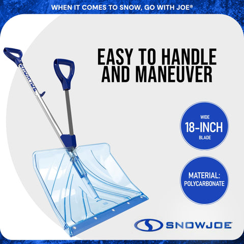 Snow Joe Shovelution Snow Shovel Strain-Reducing 18-Inch Snow Shovel with Assist Handle