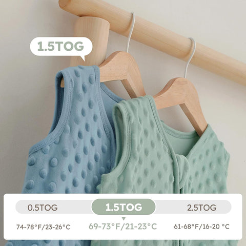 Yoofoss Baby Sleep Sack 6-12 Months TOG 1.5 Fleece with Plush Dots 2 Pack
