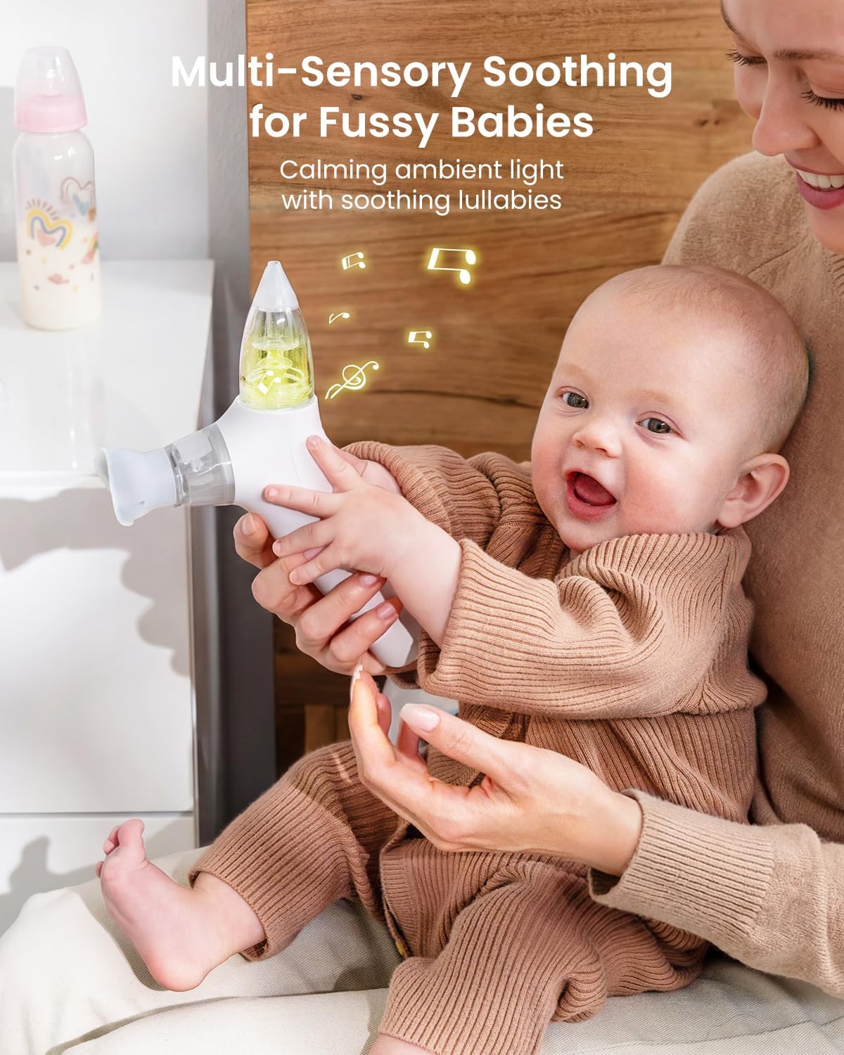 GROWNSY SniffEase 3-in-1 Baby Nasal Aspirator – Spray, Suction & Mist, Grey