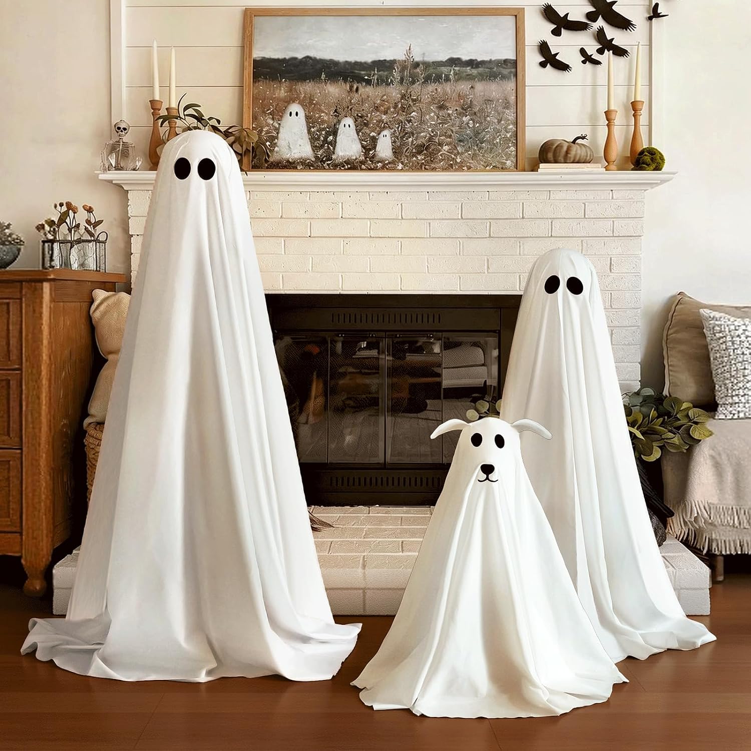 Halloween Decorations Outdoor - 3 Pack Lighted Spooky Ghost Decorations