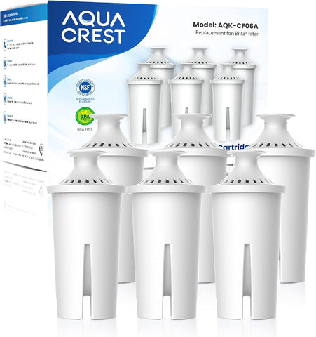 AQUA CREST Filter Replacement for Brita® Water Pitcher & Dispenser, 6 Pack