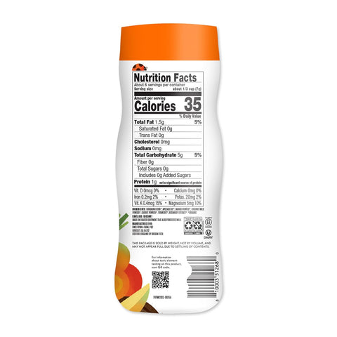 Once Upon A Farm Mango, Coconut & Carrot Puffed Sorghum Snack, Fruit & Veggie Puffs, Non GMO, 1.5 Ounces (Pack Of 6)