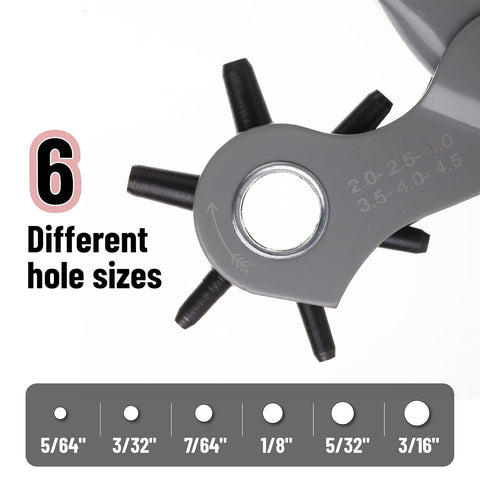 UNCO Leather Punch Tool with Multi-Hole Sizes, Belt & Leather Puncher
