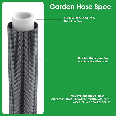 Garden Hose 25 FT, Non-Expanding Water Hose, Kink-Free