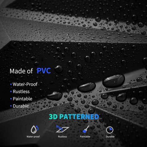 Art3dwallpanels 33 Pack 3D Wall Panels Diamond, Black, 12''x12''