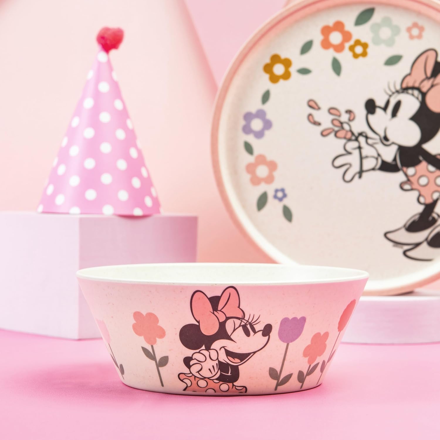 Zak Designs Minnie Mouse Kids Dinnerware Plate, Bowl & Tumbler, 3-Piece Set