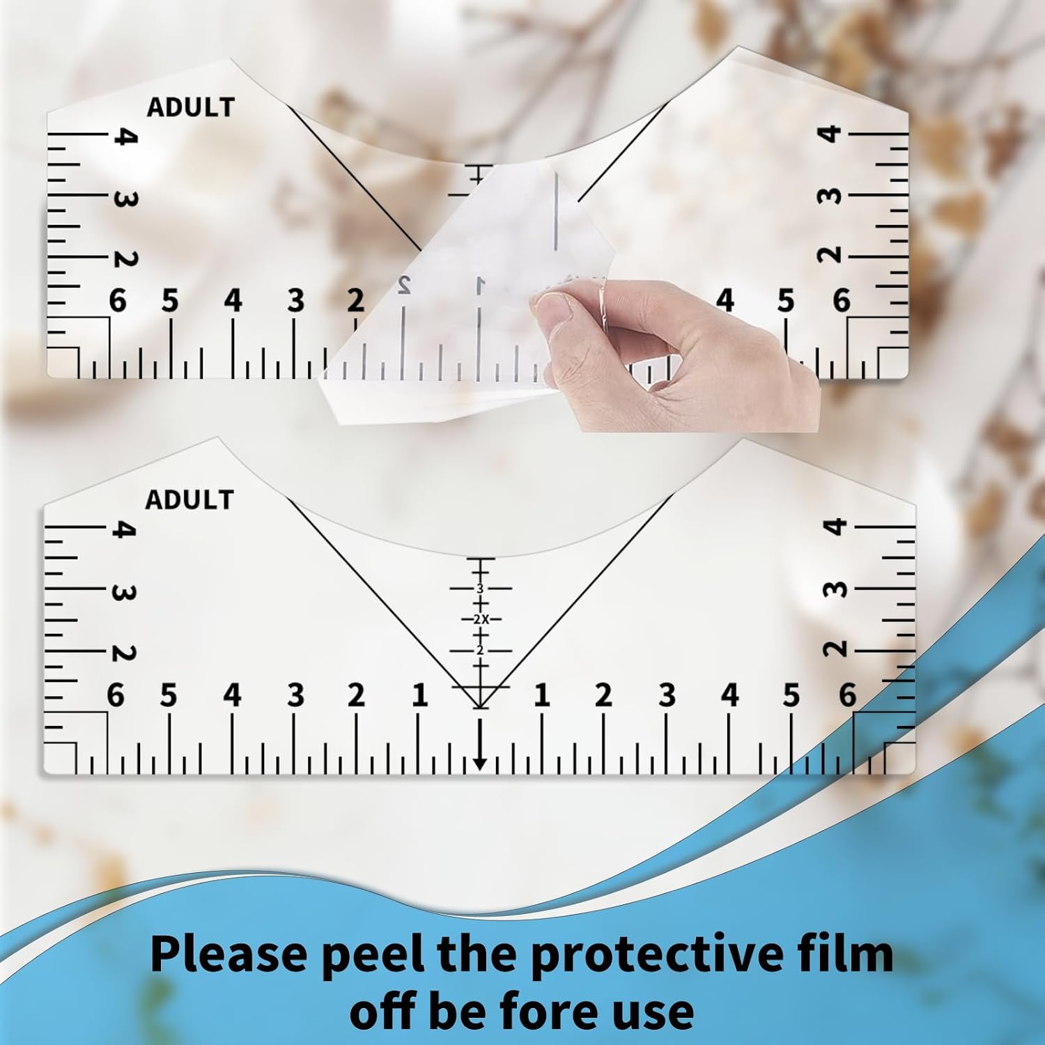 Tshirt Ruler Guide for Vinyl Alignment, T Shirt Rulers to Center Designs, PVC Measurement Template, Craft Sewing Supplies Accessories Tools for Cricut Heat Press & Cameo & HTV Transfer Vinyl
