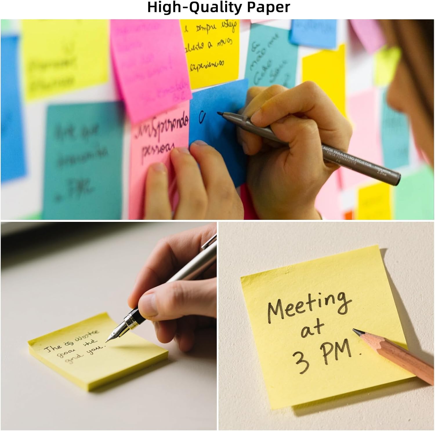 (24 Pads) Sticky Notes 3x3 Inches,Bright Colors Self-Stick Pads