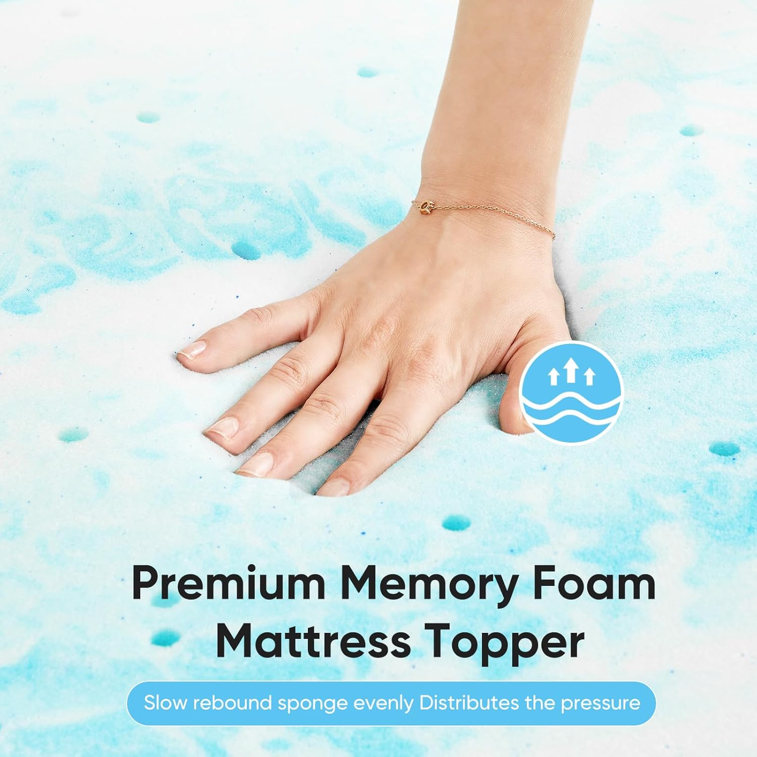 OLIXIS 2 Inch Full Cooling Gel Infused Memory Foam Mattress Topper, Bed Pad