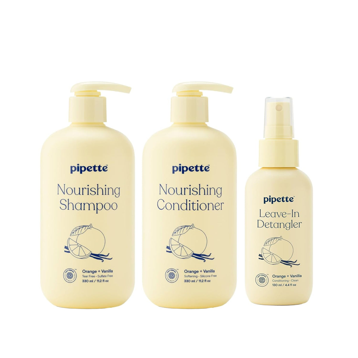 Pipette Kids Daily Haircare Trio, Orange & Vanilla (Pack of 3)