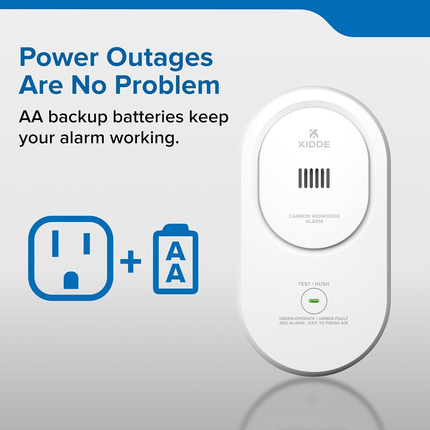 Kidde Carbon Monoxide Detector, Plug-in & AA Battery Backup, COP