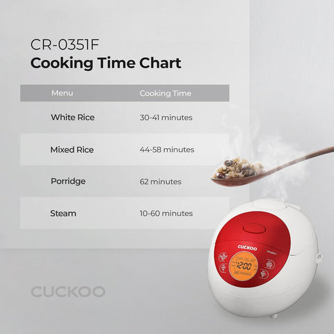 CUCKOO Micom Fuzzy Logic Rice Cooker, 6-Cup Cooked, Red, CR-0351FR