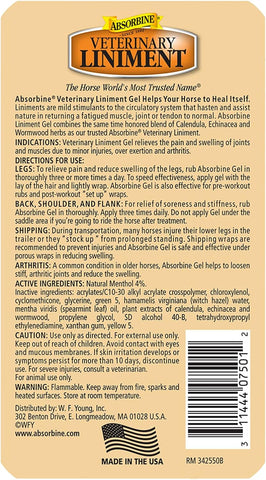 Absorbine Veterinary Liniment Gel, 12 oz Bottle
