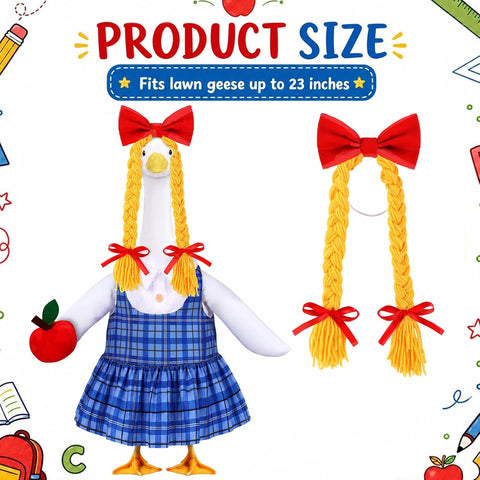 Back to School Goose Outfits Porch Goose Costume for Outdoor Lawn Decor