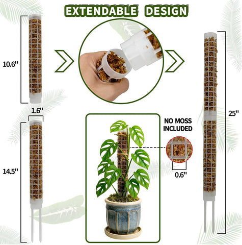 Small Moss Pole for Monstera, Plastic Moss Poles for Climbing Plants Indoor