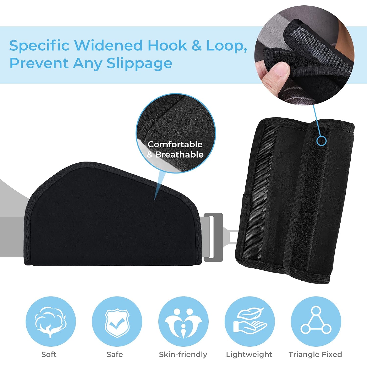 COOLBEBE Kids Seat Straps Cover Pad, Black-1