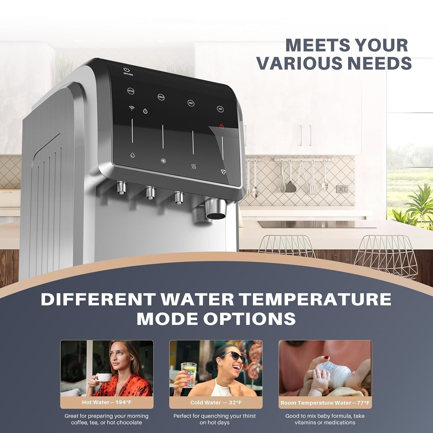 ICEPURE Multi-Function WiFi Water Cooler & Bullet and Chewable Ice Maker