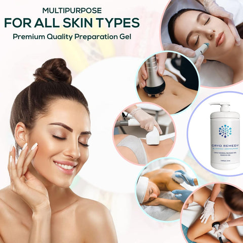 Cryo Conductive Thermal Gel with Hyaluronic Acid – 32oz | Professional RF, EMS, Slimming, Cellulite & Laser Hair Removal Gel for Spa & Clinic Use