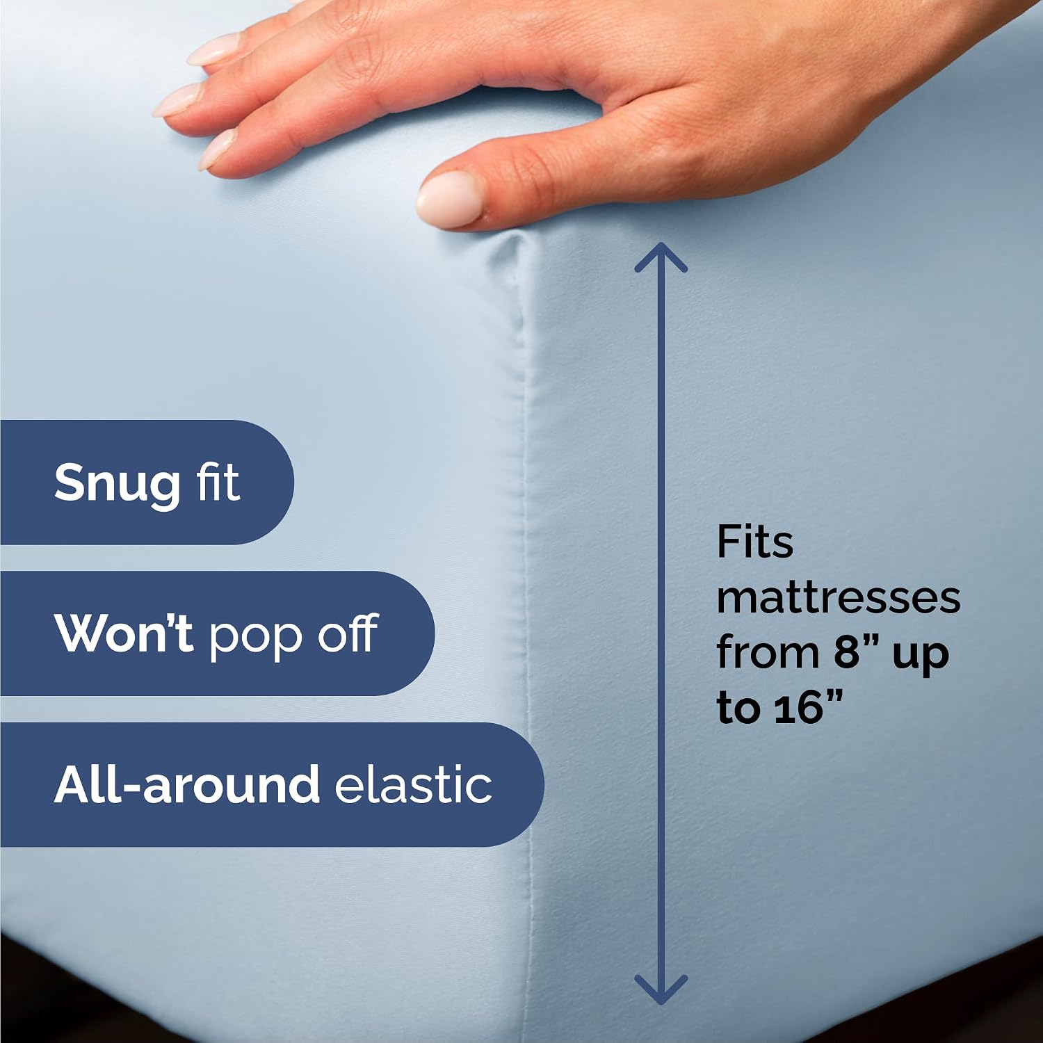 Cal King Size 4 Piece Sheet Set - Breathable & Cooling Sheets - Sky Blue
