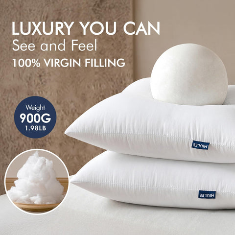 MIULEE 26x26 Euro Pillow Insert 1 Pack, Throw Pillows for Couch Bed
