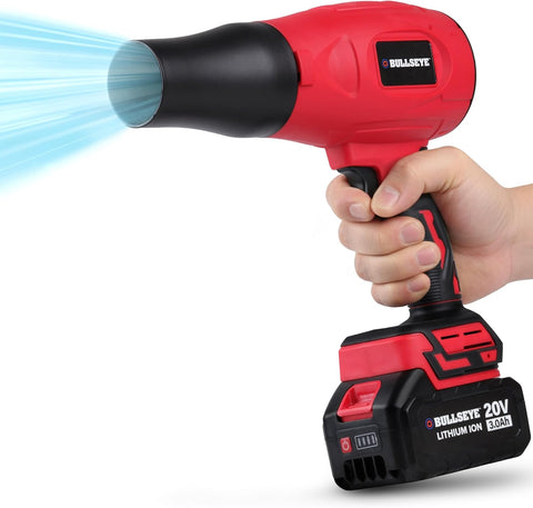 Bullseye Blower – Cordless Leaf Blower, Handheld Turbo Jet with 2 Batteries, 20V 350W Electric Air Power for Patio, Garage Cleaning and Car Drying – As Seen on TV