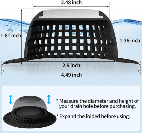 Aluvor Shower Drain Hair Catcher Bathtub Drain Cover Sink Drain Protector