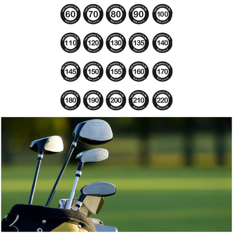 Aosekaa 20Pcs Golf Distance Marker Golf Marker Tool Engraved Easy Installation Golfer Gifts Golf Equipment Golf Club Name Markers, Black