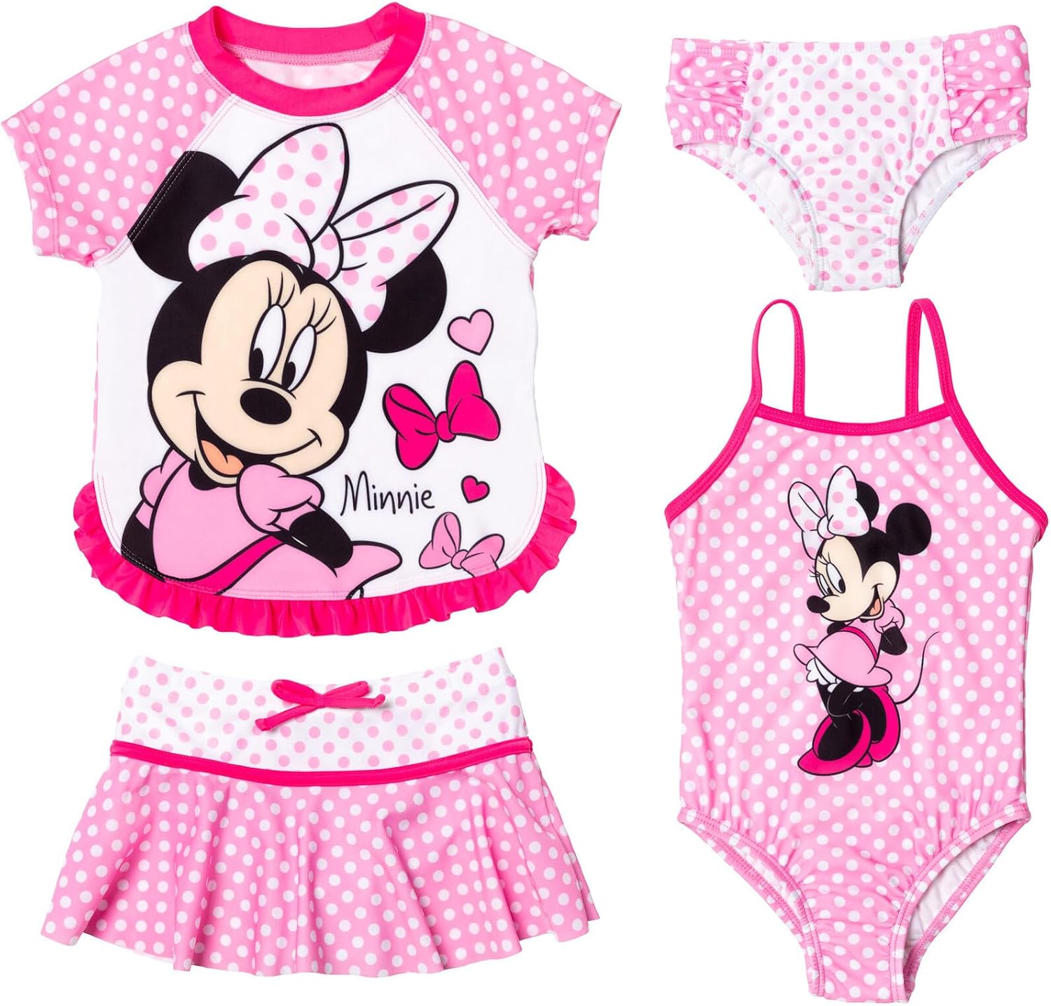 Disney Princess Ariel Frozen Minnie Mouse Girls Mix and Match Multi-Pack Swim Sets UPF 50+ Protection Quick Dry