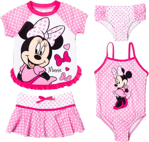 Disney Princess Ariel Frozen Minnie Mouse Girls Mix and Match Multi-Pack Swim Sets UPF 50+ Protection Quick Dry
