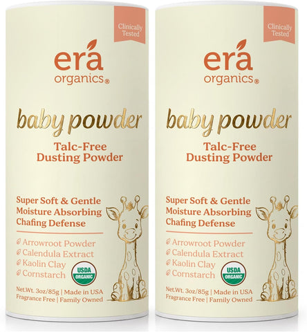 Talc-Free Organic Baby Powder - Non-Toxic Dusting Powder for Baby & Body