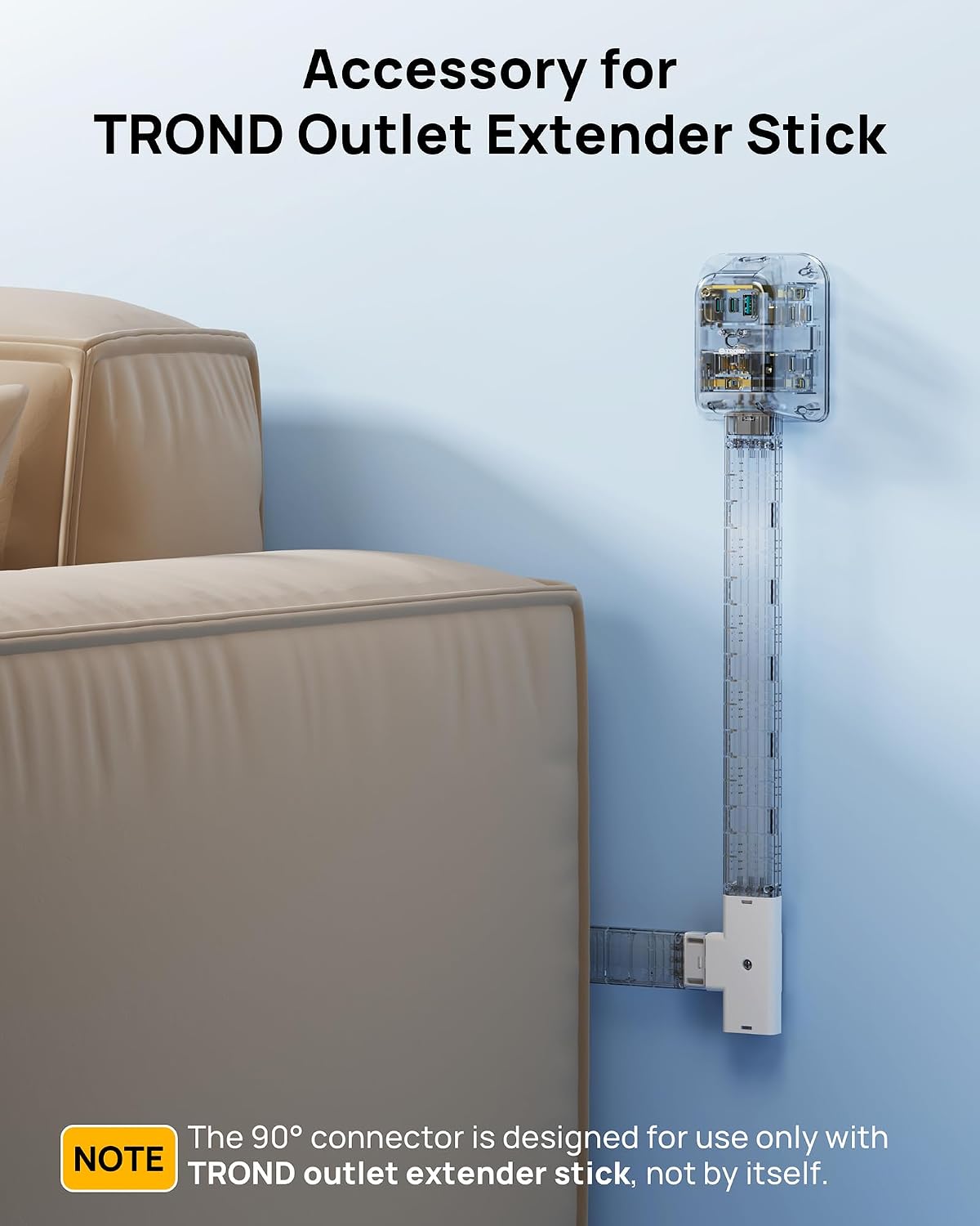 1 Piece 90 Connector to Turn the Direction for TROND Outlet Extender Stick