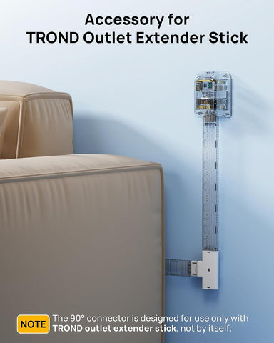 1 Piece 90 Connector to Turn the Direction for TROND Outlet Extender Stick