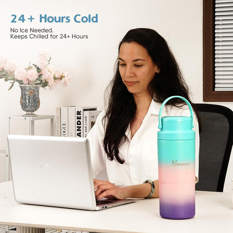 22oz Portable Breast Milk Cooler Bottle – Milk Cooler for Breastmilk, 24H+ Cooling, with 2 BPA-Free Bottles with Measurement Marks, Travel Essential for Outdoor Breastfeeding & Pumping