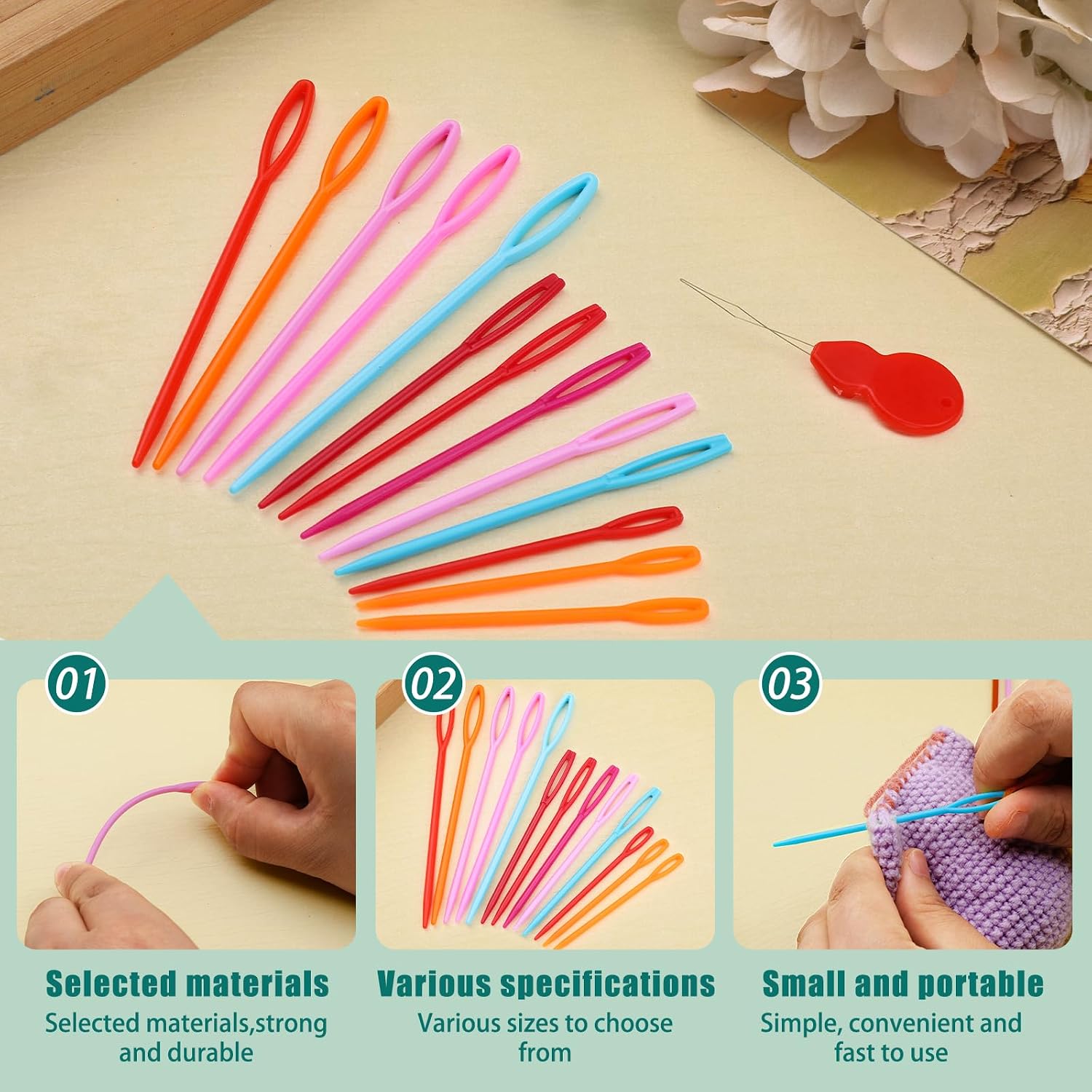 Bupete 25 Pcs Yarn Needles Metal Tapestry Needle Crochet Needles for Yarn