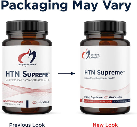 Designs for Health HTN Supreme - Cardiovascular Support with Bonito + Grape Seed Extract Supplement Designed to Help Promote Healthy Blood Pressure (120 Capsules)