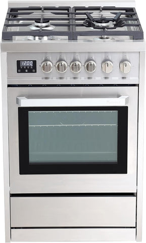 Rangaire RRG241TS 24" Gas Range Oven with Timer - Stainless Steel, Sealed Burners, Convection Fan, Easy Reach Racks