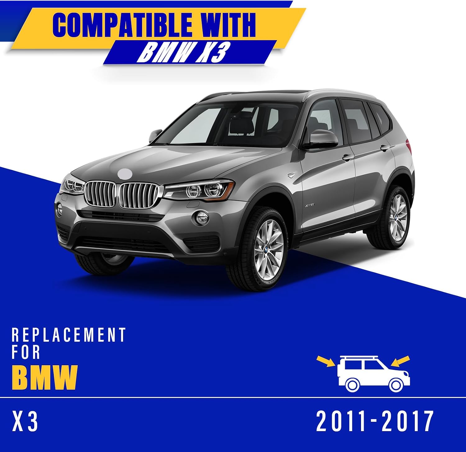 3 Wipers Fits BMW X3 2011-2017 Wiper Blades