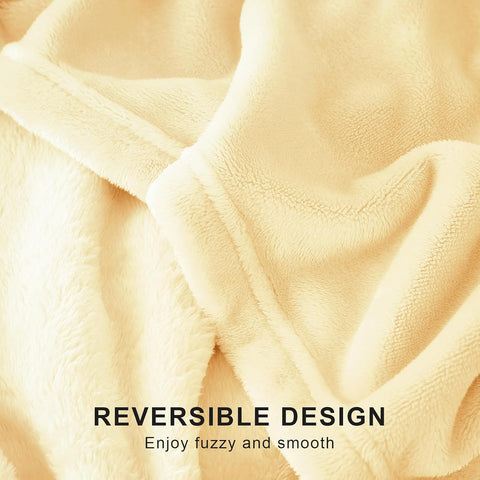 Hansleep Queen Bright Yellow Fleece Blanket, Soft Flannel Bed Blanket