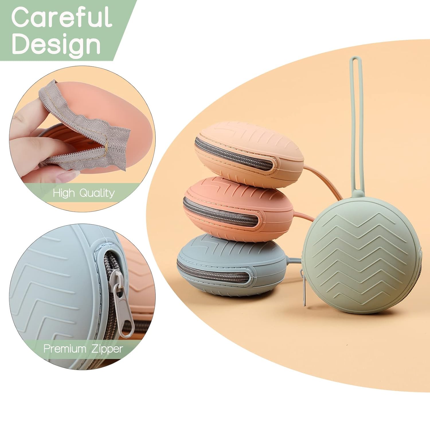 2 Pack Silicone Pacifier Holder Case, Sage/Clay