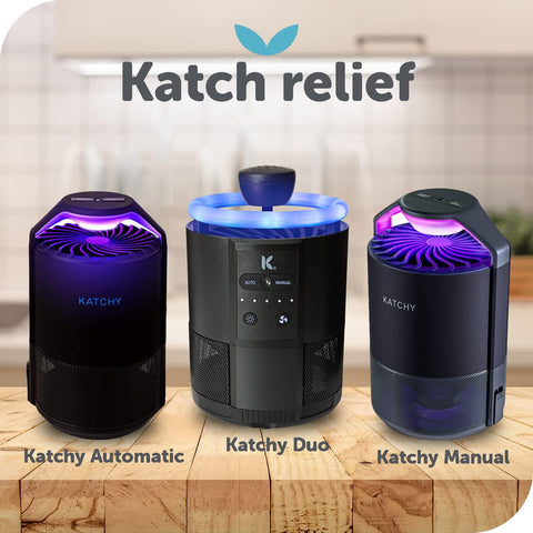 Katchy Original and Midnight Glue Board Refills (4 Pack) - Indoor Insect Trap Glue Board Refills for Mosquito, Gnat, Moth, Fruit Flies - Non-Zapper Traps for Buzz-Free Home