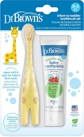 Dr. Brown's Infant-to-Toddler Toothbrush and Toothpaste Set, Giraffe