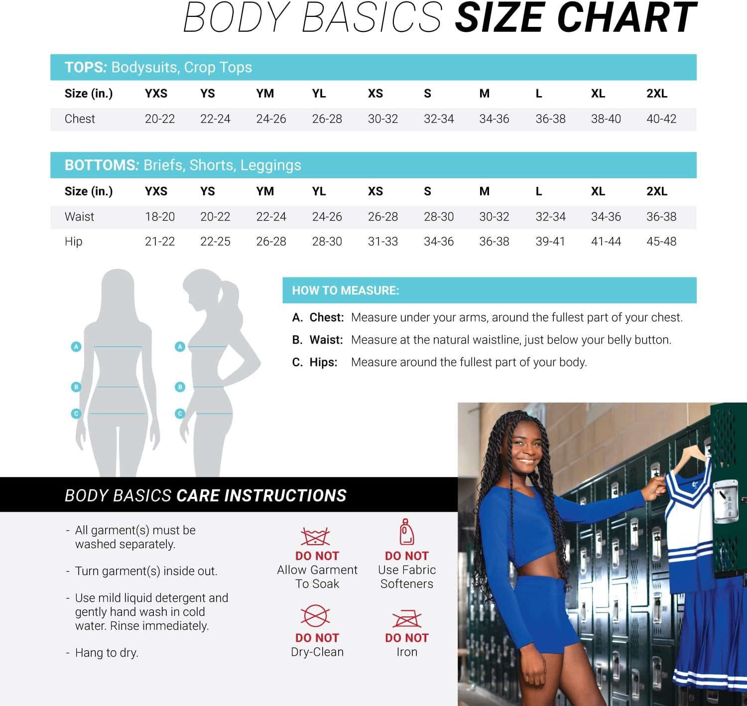 chassé Girls Long Sleeve Cropped Bodysuit, Mock Neck Cheerleading Shirt