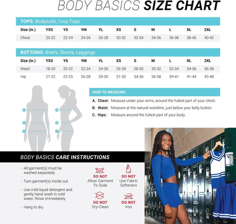 chassé Girls Long Sleeve Cropped Bodysuit, Mock Neck Cheerleading Shirt