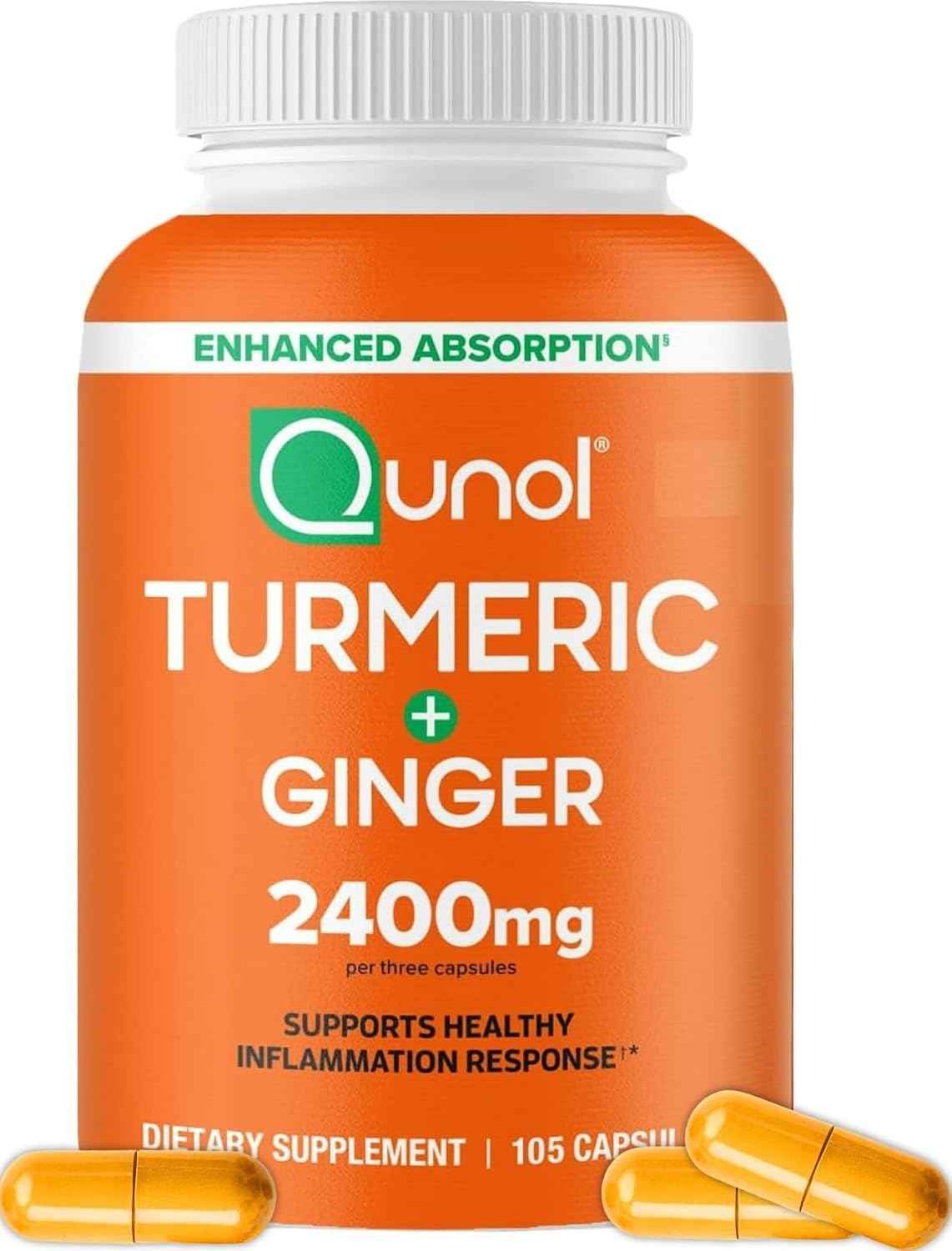 Turmeric Curcumin with Black Pepper & Ginger, 2400mg Turmeric Extract with 95% Curcuminoids, Extra Strength Supplement,